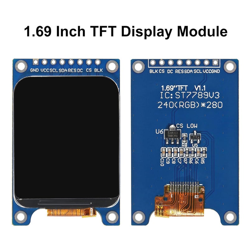 XIITIA 2pcs 1.69" HD IPS TFT LCD Display Module 240x280 RGB LCD Screen 3.3V ST7789 Drive SPI Interface 8pin Full Color for Arduino DIY - Image 2
